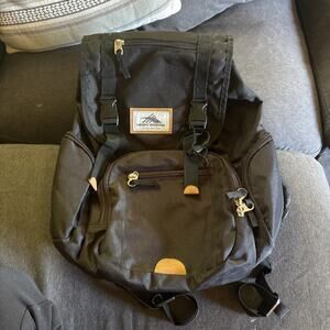 High Sierra Emmett Backpack Black Excellent Condition Cinch & Buckle Travel Gear